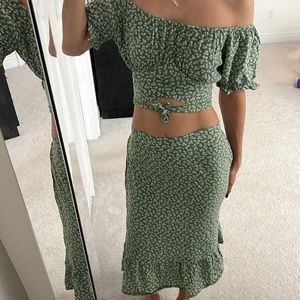 Two piece set skirt and crop top